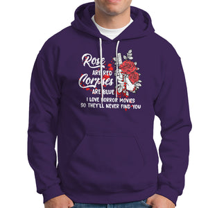 Valentine's Day Hoodie Roses Are Red Corpses Are Blue Horror Rose Bloody TS09 Purple Printyourwear