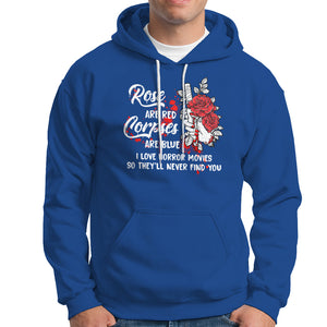 Valentine's Day Hoodie Roses Are Red Corpses Are Blue Horror Rose Bloody TS09 Royal Blue Printyourwear