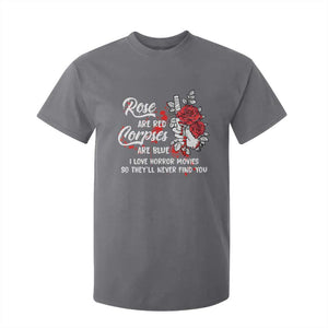 Valentine's Day T Shirt For Kid Roses Are Red Corpses Are Blue Horror Rose Bloody TS09 Charcoal Print Your Wear