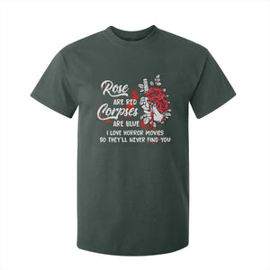 Valentine's Day T Shirt For Kid Roses Are Red Corpses Are Blue Horror Rose Bloody TS09 Dark Forest Green Print Your Wear