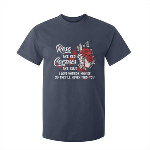 Valentine's Day T Shirt For Kid Roses Are Red Corpses Are Blue Horror Rose Bloody TS09 Navy Print Your Wear