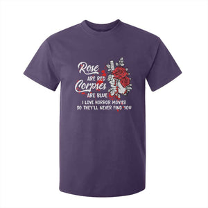 Valentine's Day T Shirt For Kid Roses Are Red Corpses Are Blue Horror Rose Bloody TS09 Purple Print Your Wear