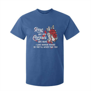 Valentine's Day T Shirt For Kid Roses Are Red Corpses Are Blue Horror Rose Bloody TS09 Royal Blue Print Your Wear