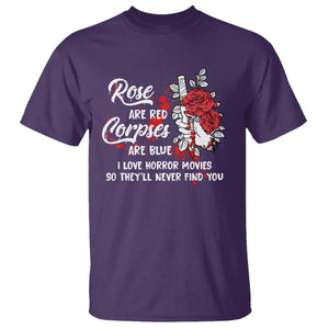 Valentine's Day T Shirt Roses Are Red Corpses Are Blue Horror Rose Bloody TS09 Purple Printyourwear