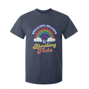 Valentine's Day T Shirt For Kid Stealing Hearts And Blasting Fart Funny Rainbow Heart TS09 Navy Print Your Wear