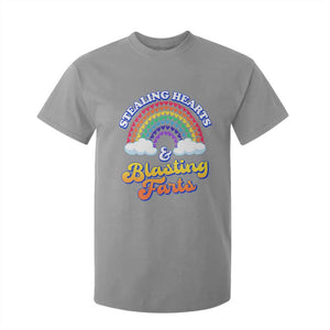 Valentine's Day T Shirt For Kid Stealing Hearts And Blasting Fart Funny Rainbow Heart TS09 Sport Gray Print Your Wear