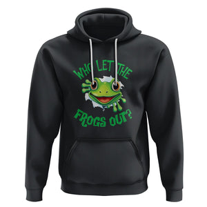 Passover Hoodie Who Let The Frogs Out Funny Jewish TS09 Black Printyourwear