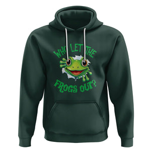 Passover Hoodie Who Let The Frogs Out Funny Jewish TS09 Dark Forest Green Printyourwear