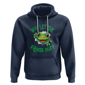 Passover Hoodie Who Let The Frogs Out Funny Jewish TS09 Navy Printyourwear