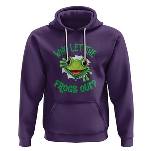 Passover Hoodie Who Let The Frogs Out Funny Jewish TS09 Purple Printyourwear