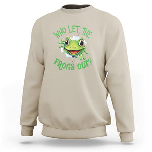 Passover Sweatshirt Who Let The Frogs Out Funny Jewish TS09 Sand Printyourwear