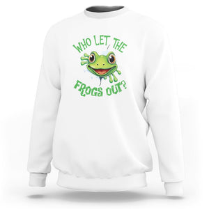 Passover Sweatshirt Who Let The Frogs Out Funny Jewish TS09 White Printyourwear