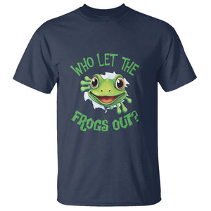 Passover T Shirt Who Let The Frogs Out Funny Jewish TS09 Navy Printyourwear