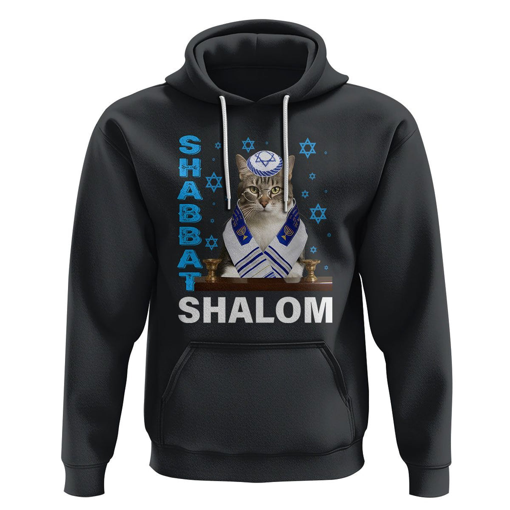 Passover Cat Lover Hoodie Shabbat Shalom Cute Jewish Cat TS09 Black Printyourwear