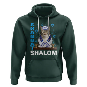 Passover Cat Lover Hoodie Shabbat Shalom Cute Jewish Cat TS09 Dark Forest Green Printyourwear