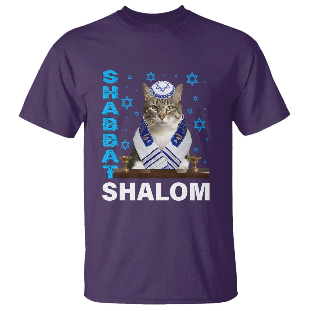 Passover Cat Lover T Shirt Shabbat Shalom Cute Jewish Cat TS09 Purple ...