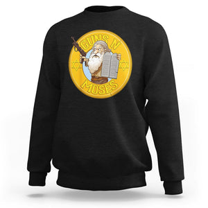 Funny Passover Guns N Moses Jewish Sweatshirt TS09 Black Printyourwear