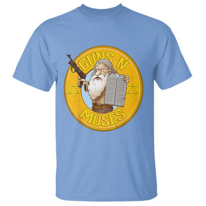 Funny Passover Guns N Moses Jewish T Shirt TS09 Carolina Blue Printyourwear