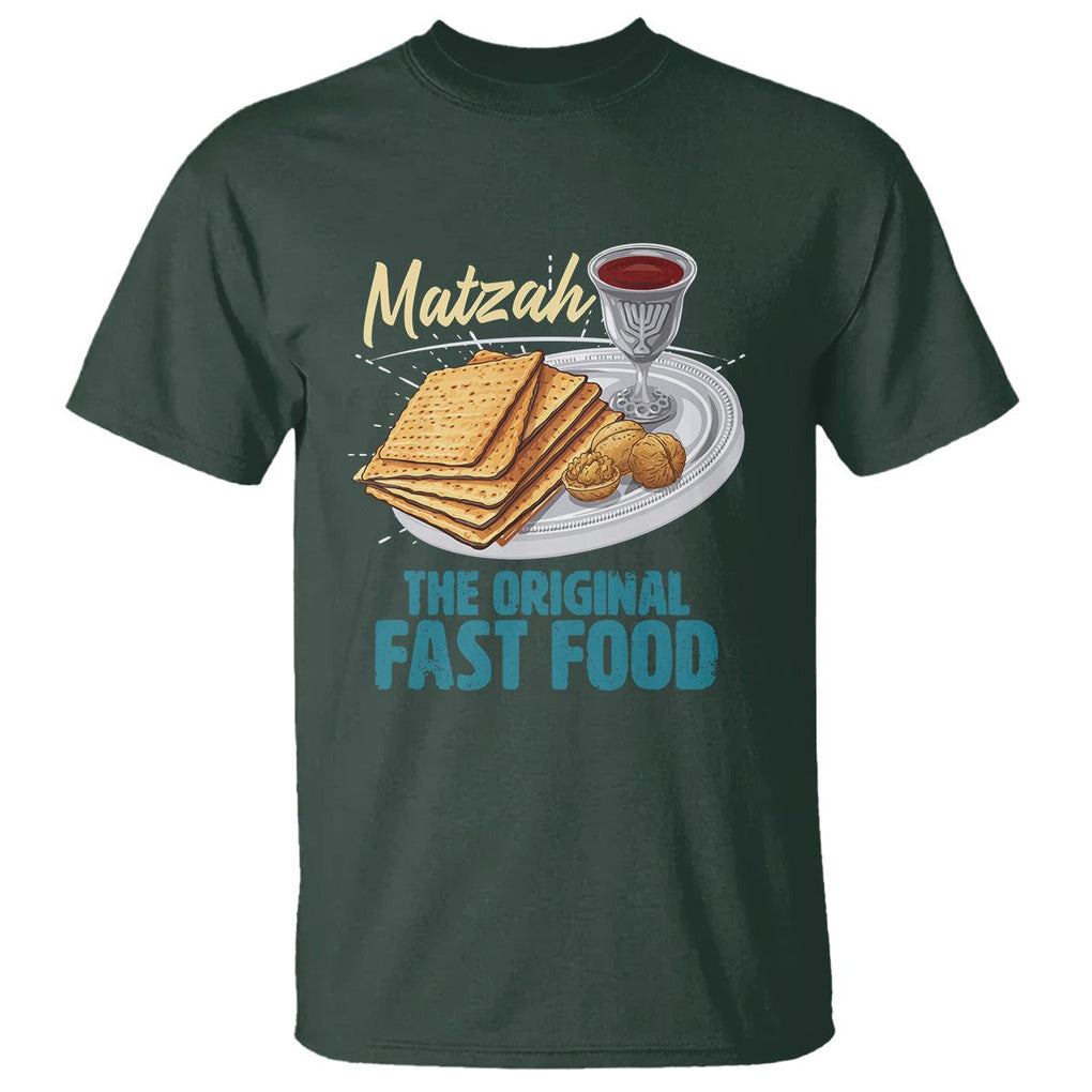 Passover Matzah The Original Fast Food T Shirt TS09 Dark Forest Green Printyourwear