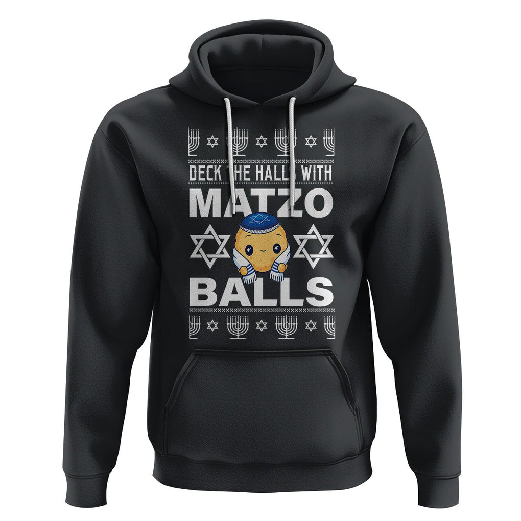 Passover Hoodie Deck The Halls With Matzo Balls Jewish Pesach Soup TS09 Black Printyourwear