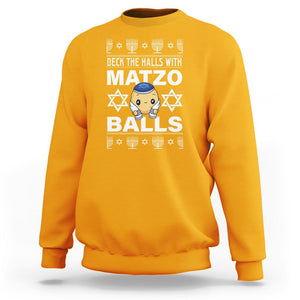 Passover Sweatshirt Deck The Halls With Matzo Balls Jewish Pesach Soup TS09 Gold Printyourwear