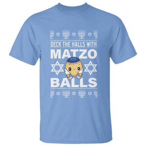 Passover T Shirt Deck The Halls With Matzo Balls Jewish Pesach Soup TS09 Carolina Blue Printyourwear