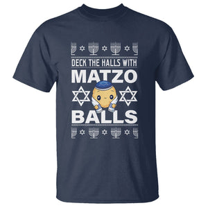 Passover T Shirt Deck The Halls With Matzo Balls Jewish Pesach Soup TS09 Navy Printyourwear