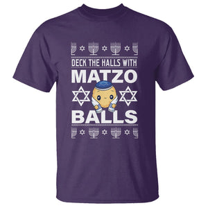 Passover T Shirt Deck The Halls With Matzo Balls Jewish Pesach Soup TS09 Purple Printyourwear