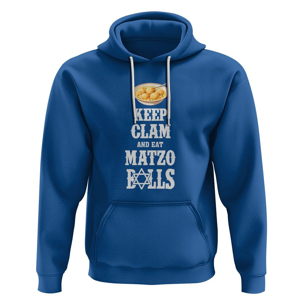 Funny Passover Hoodie Keep Calm Eat Matzo Balls TS09 Royal Blue Printyourwear