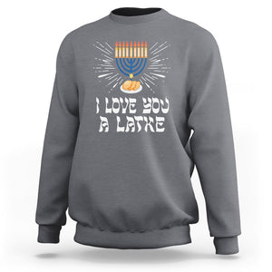 Funny Passover Sweatshirt I Love You A Latke Jewish Word Play Pun Hanukkah Chanukah TS09 Charcoal Printyourwear