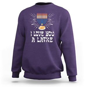 Funny Passover Sweatshirt I Love You A Latke Jewish Word Play Pun Hanukkah Chanukah TS09 Purple Printyourwear