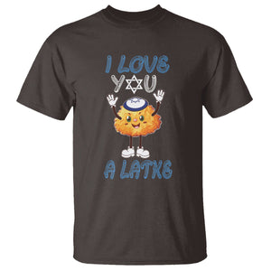 Passover T Shirt I Love You A Latke Jewish Word Play Pun TS09 Dark Chocolate Printyourwear