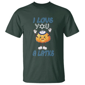 Passover T Shirt I Love You A Latke Jewish Word Play Pun TS09 Dark Forest Green Printyourwear