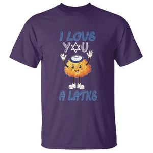 Passover T Shirt I Love You A Latke Jewish Word Play Pun TS09 Purple Printyourwear