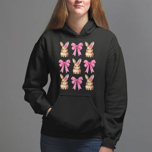 Easter Day Hoodie Pink Coquette Bow Cute Bunny Girls Women TS09 Black Printyourwear