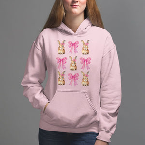 Easter Day Hoodie Pink Coquette Bow Cute Bunny Girls Women TS09 Light Pink Printyourwear