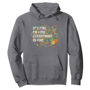 Funny Crochet Hoodie It's Fine I'm Fine Everything Is Fine Knitting TS09 Charcoal Print Your Wear