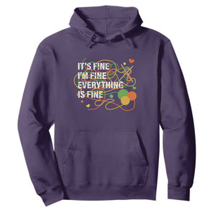 Funny Crochet Hoodie It's Fine I'm Fine Everything Is Fine Knitting TS09 Purple Print Your Wear