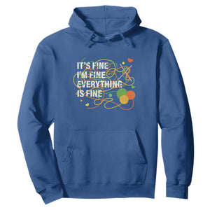 Funny Crochet Hoodie It's Fine I'm Fine Everything Is Fine Knitting TS09 Royal Blue Print Your Wear
