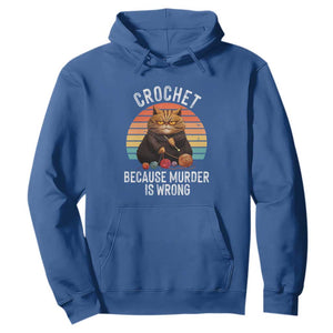 Funny Crochet Cat Hoodie Because Murder Is Wrong TS09 Royal Blue Print Your Wear
