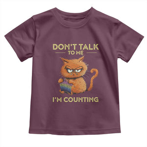Funny Crochet Cat Toddler T Shirt Don't Talk To Me I'm Counting TS09 Maroon Print Your Wear