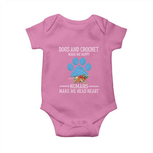Funny Dogs And Crochet Baby Onesie Make Me Happy TS09 Azalea Print Your Wear