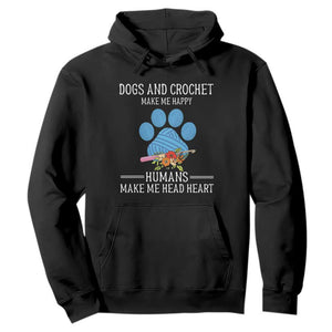 Funny Dogs And Crochet Hoodie Make Me Happy TS09 Black Print Your Wear