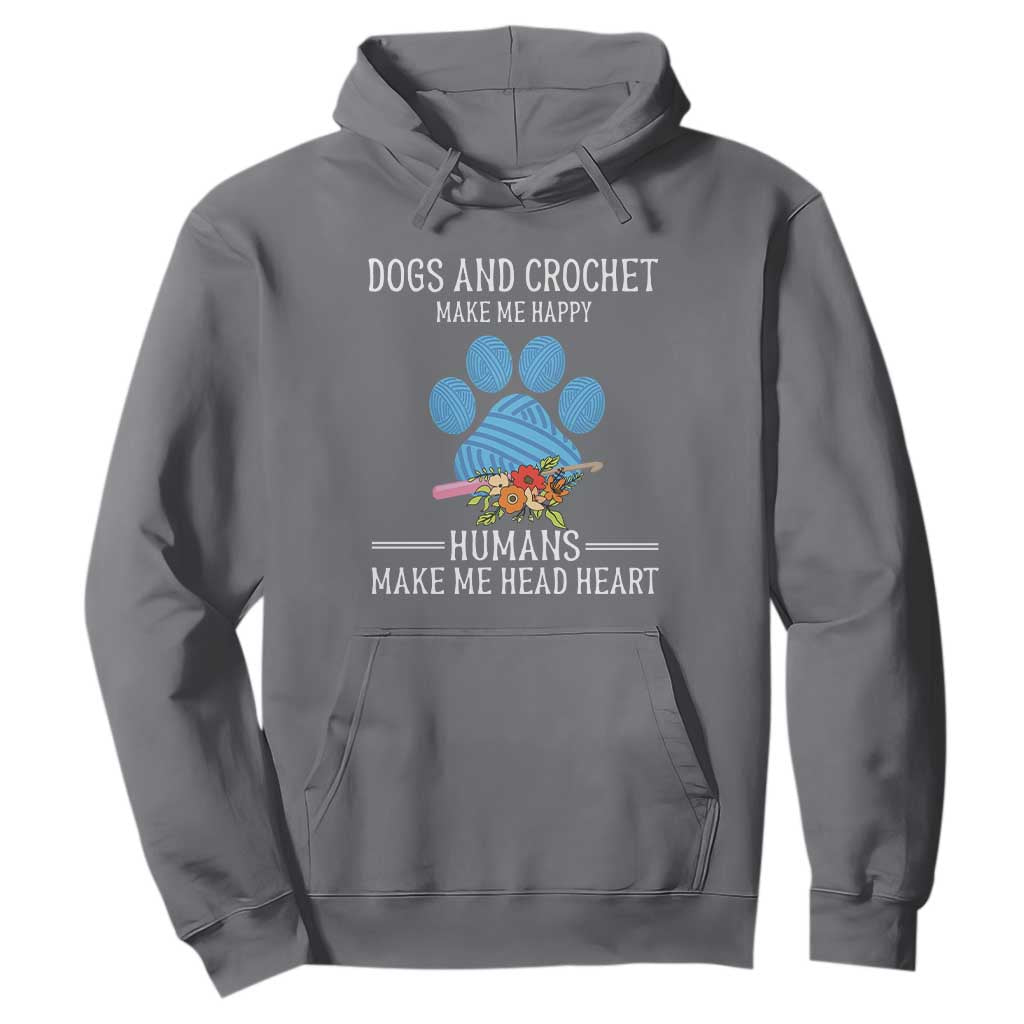 Funny Dogs And Crochet Hoodie Make Me Happy TS09 Charcoal Print Your Wear