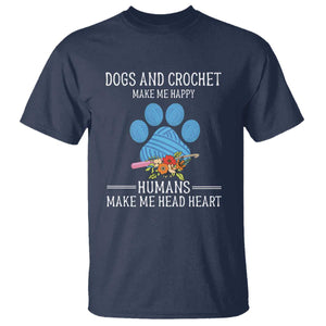 Funny Dogs And Crochet T Shirt Make Me Happy TS09 Navy Print Your Wear