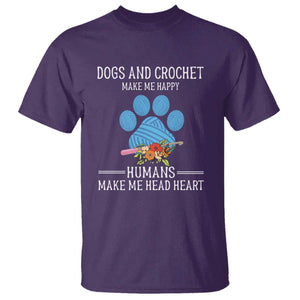 Funny Dogs And Crochet T Shirt Make Me Happy TS09 Purple Print Your Wear