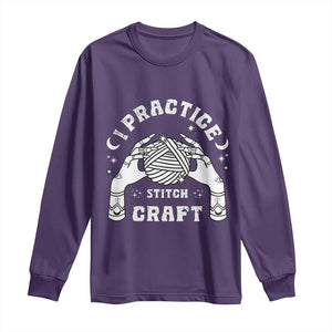 Witch Crochet Long Sleeve Shirt I Practice Stitch Craft TS09 Purple Print Your Wear