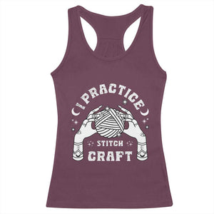 Witch Crochet Racerback Tank Top I Practice Stitch Craft TS09 Maroon Print Your Wear