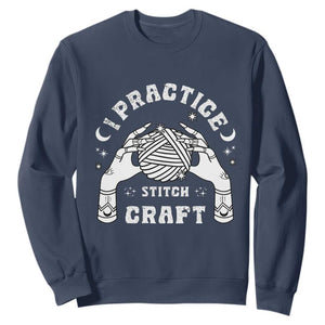 Witch Crochet Sweatshirt I Practice Stitch Craft TS09 Navy Print Your Wear
