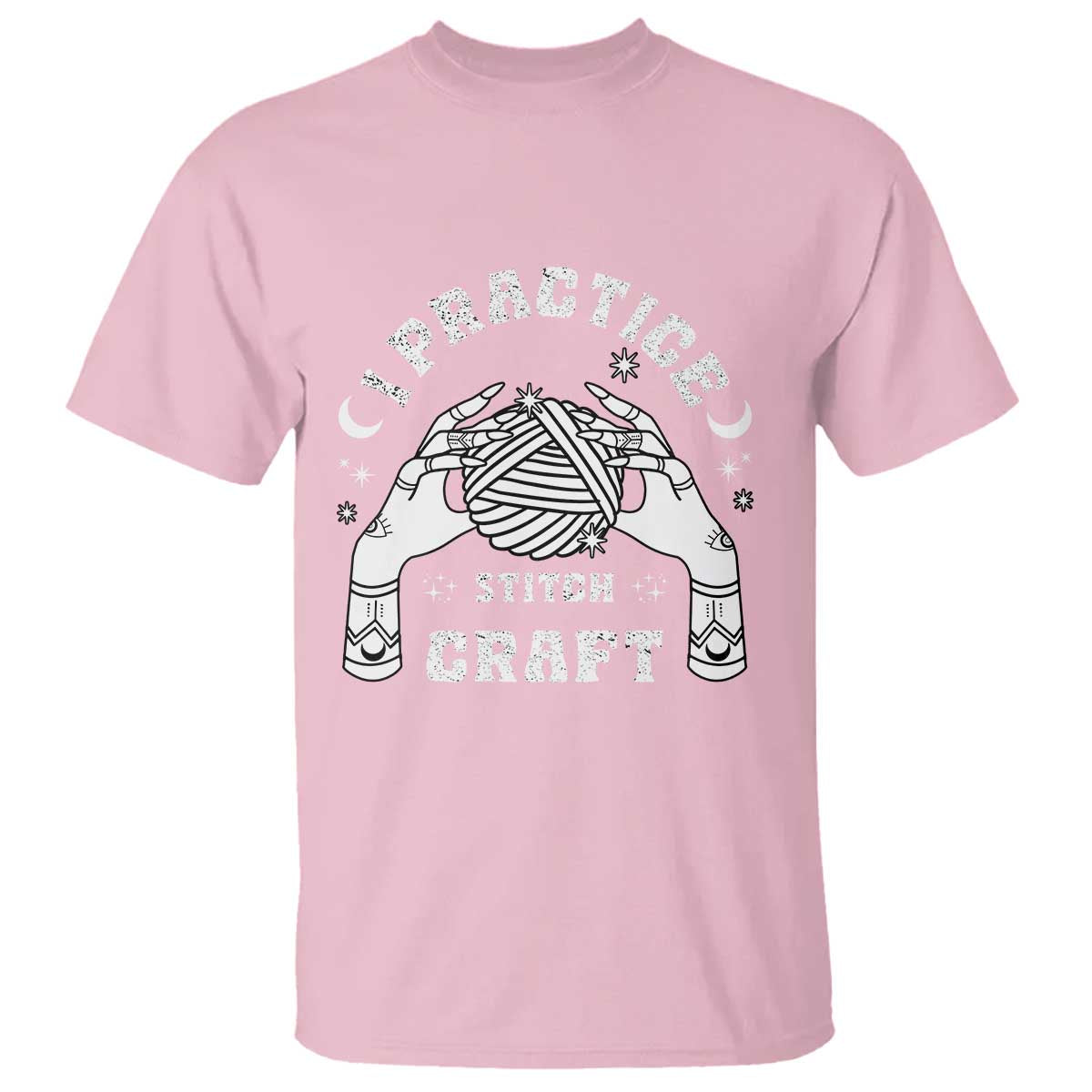 Witch Crochet T Shirt I Practice Stitch Craft TS09 Light Pink Print Your Wear